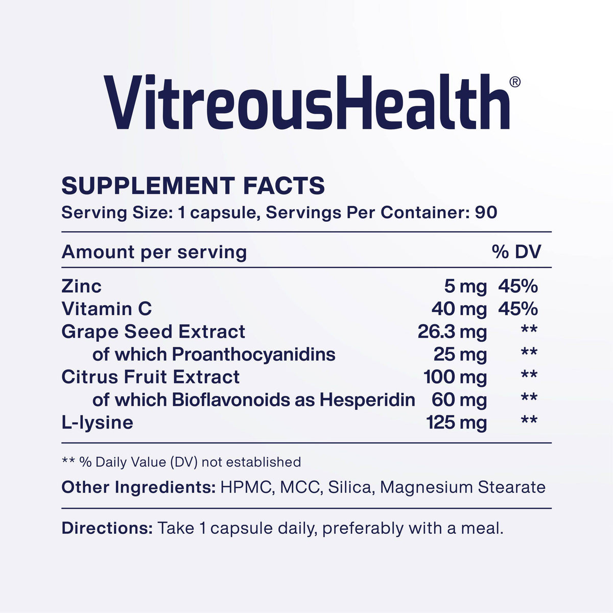 Macuhealth VitreousHealth Evidence-Based Eye Supplement - 90 Capsules