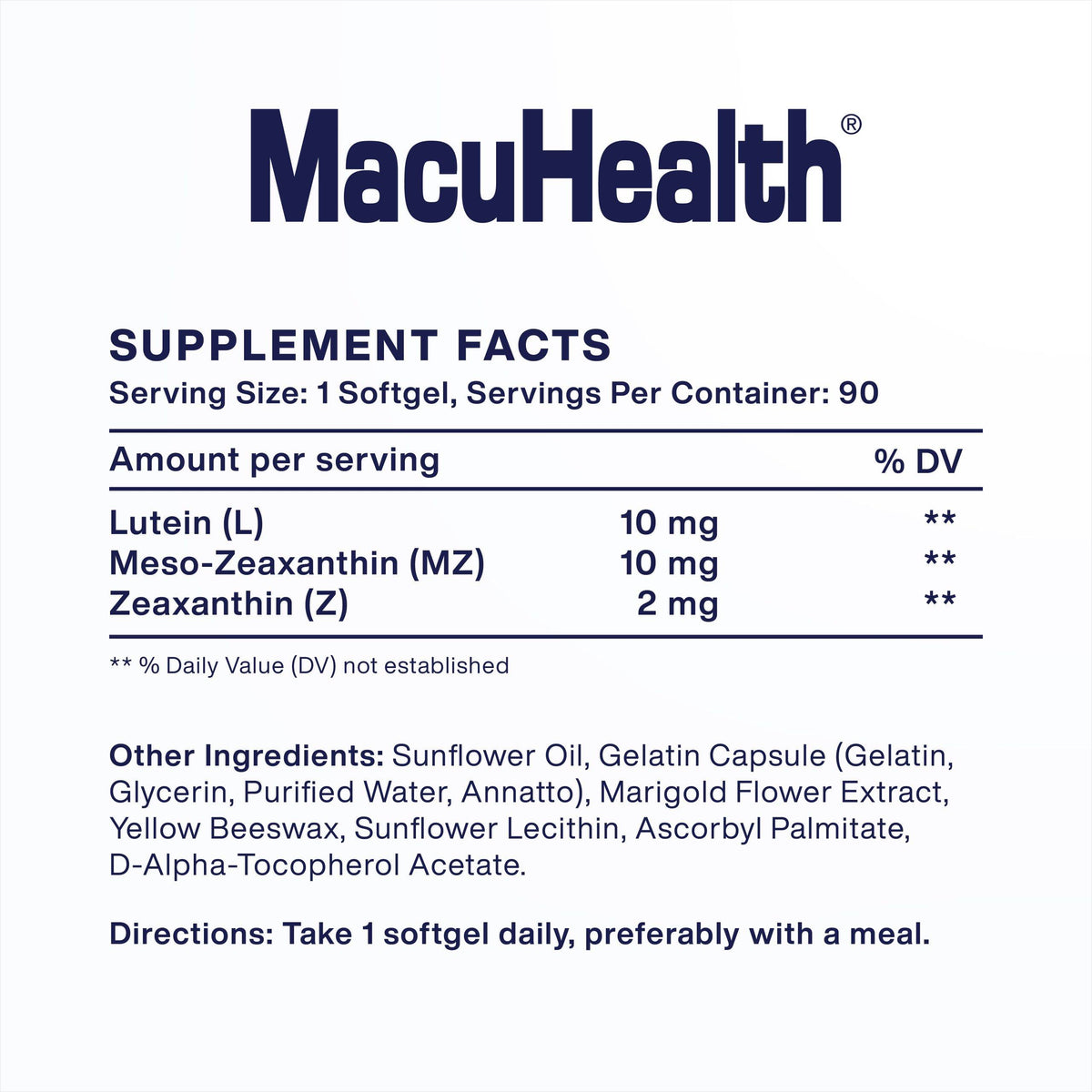 Macuhealth Triple Carotenoid Formula - Eye Vitamins for Adults - 90 Softgels, 3 Month Supply
